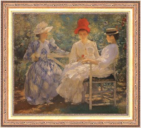 framed  Edmund Charles Tarbell Three Sisters A Study in June Sunlight, Ta3070-1